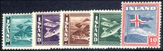 Iceland 1939-45 set of original 1939 values the first 3 being perf 14x13½ lightly mounted mint.