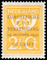 Netherlands 1943 First European Postal Congress unmounted mint.