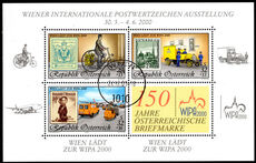 Austria 2000 WIPA souvenir sheet fine used.