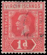 British Virgin Islands 1921 1d scarlet and deep carmine die II fine used.