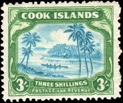 Cook Islands 1944-46 3s greenish blue and green lightly hinged mint.