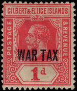 Gilbert & Ellice Islands 1918 WAR TAX lightly mounted mint.
