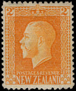 New Zealand 1915-30 2d yellow perf 14 no watermark unmounted mint.