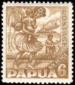 Papua 1932-40 6d bistre-brown unmounted mint.
