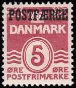 Denmark 1936-53 5ø maroon parcel post unmounted mint.