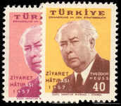 Turkey 1957 Visit of President of West Germany unmounted mint.