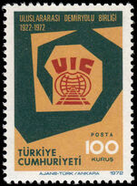 Turkey 1972 50th Anniv of International Railway Union unmounted mint.
