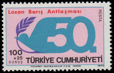 Turkey 1973 50th Anniv of Lausanne Peace Treaty unmounted mint.