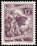 Yugoslavia 1955 17d woman & farm animals unmounted mint.