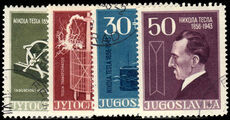 Yugoslavia 1956 Birth Centenary of Nikola Tesla with the 15d being the scarce perf 12½: fine used.