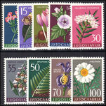Yugoslavia 1957 Flowers set unmounted mint.