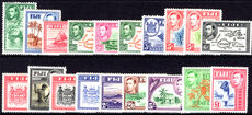 Fiji 1938-55 set of basic values (1½d die I) lightly mounted mint.