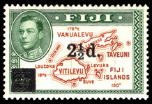 Fiji 1941 2½d provisional lightly mounted mint.