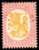 Finland 1917-30 25m orange and red no wmk fine used.