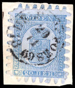 Finland 1866 20p blue on blue type ii fine used.