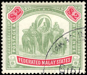 Federated Malaya States 1904-34 $2 indistinct wmk but chalky paper unmounted mint.