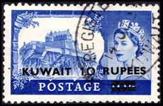 Kuwait 1955 10s ultramarine type-set overprint fine used.
