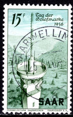 Saar 1956 Stamp Day fine used.