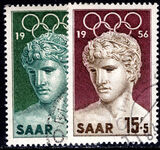 Saar 1956 Olympics fine used.