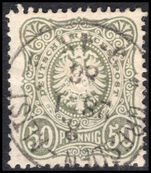 Germany 1887-87 50pf central projection of right frame missing fine used.