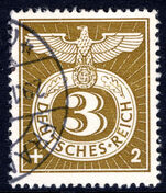 Third Reich 1943 3pf+2pf olive-bistre fine used.