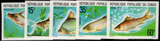 Congo Brazzaville 1977 Freshwater Fishes imperf unmounted mint.