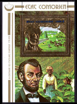 Comoro Islands 1976 American Revolution Lincoln and Battlescene souvenir sheet unmounted mint.