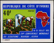 Ivory Coast 1973 Scouts imperf unmounted mint.