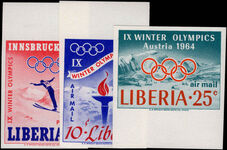 Liberia 1963 Winter Olympics set imperf unmounted mint.