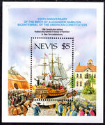Nevis 1987 US Constitution souvenir sheet unmounted mint.