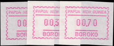 Papua New Guinea 1990 Boroko Machine Labels unmounted mint.