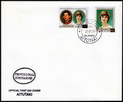 Aitutaki 1983 Royal Wedding 96c and $1.20 provisional first day cover.