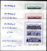 Barbuda 1981 Royal Wedding 1st issue sheetlets first day cover.
