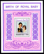 Barbuda 1982 Birth of Prince William unmounted mint souvenir sheet.