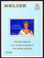 Belize 1980 Queen Mother souvenir sheet unmounted mint.