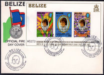 Belize 1982 Prince William silver overprint first day cover.