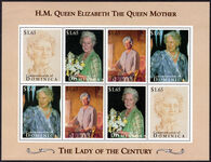 Dominica 1995 Queen Mothers 95th Birthday sheetlet unmounted mint.