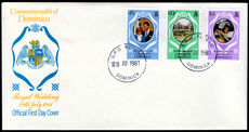 Dominica 1981 Royal Wedding from sheetlets first day cover.