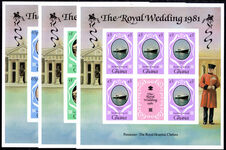 Ghana 1981 Royal Wedding imperf sheetlets unmounted mint.