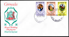 Grenada 1982 Royal Wedding Official with $4 different backgound first day cover.