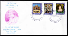 Grenada Grenadines 1982 Prince William part set first day cover.