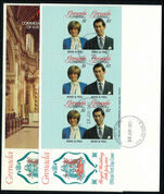 Grenada 1981 Royal Wedding booklet panes first day cover.