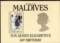 Maldive Islands 1986 60th Birthday of Queen Elizabeth II souvenir sheet unmounted mint.