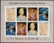 Maldive Islands 1995 95th Birthday the Queen Mother sheetlet unmounted mint.
