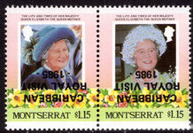 Montserrat 1985 $1.15 Royal Visit inverted overprint unmounted mint.