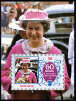 Montserrat 1986 60th Birthday of Queen Elizabeth unmounted mint souvenir sheet.