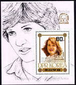 North Korea 1982 Birth of Prince William 80ch Gold overprint souvenir sheet unmounted mint.