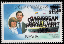 Nevis 1985 55c Royal Visit double overprint unmounted mint.