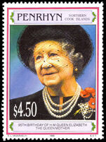 Penrhyn Island 1995 95th Birthday of Queen Elizabeth the Queen Mother unmounted mint.