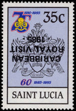 St Lucia 1985 35c Royal Visit inverted overprint unmounted mint.
